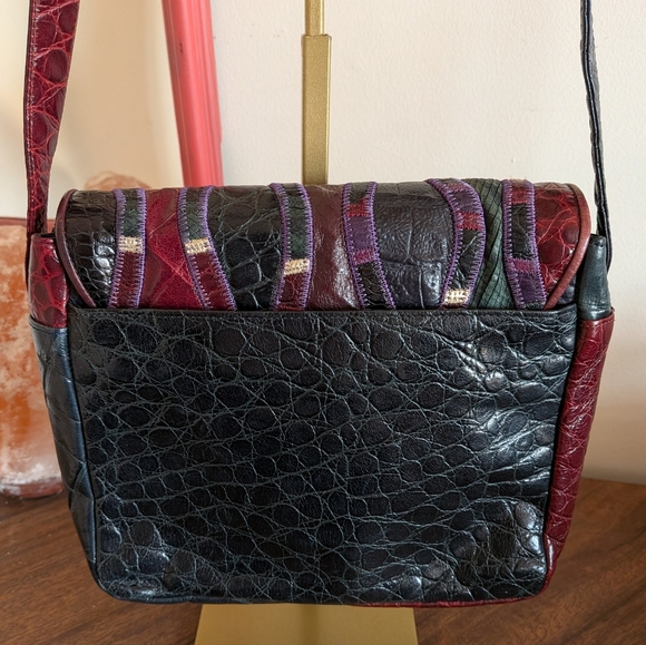 Sharif USA Multicolor Patchwork Leather Shoulder Bag - Picture 5 of 16